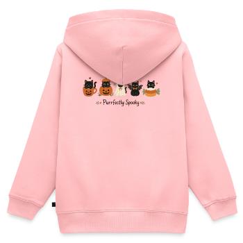 Katzen Halloween - Kinder Premium Organic Zip Hoodie - Rosa - Hinten - AI Model Kid Female (0cm)