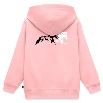 horses stallion mare foal - Kids Premium Organic Zip-up Hoodie - rose - Back - AI Model Kid Female (0cm)