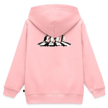 Pinguine - Kinder Premium Organic Zip Hoodie - Rosa - Hinten - AI Model Kid Female (0cm)