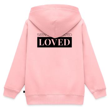 Seen Appreciated Loved - Kinder Premium Organic Zip Hoodie - Rosa - Hinten - AI Model Kid Female (0cm)
