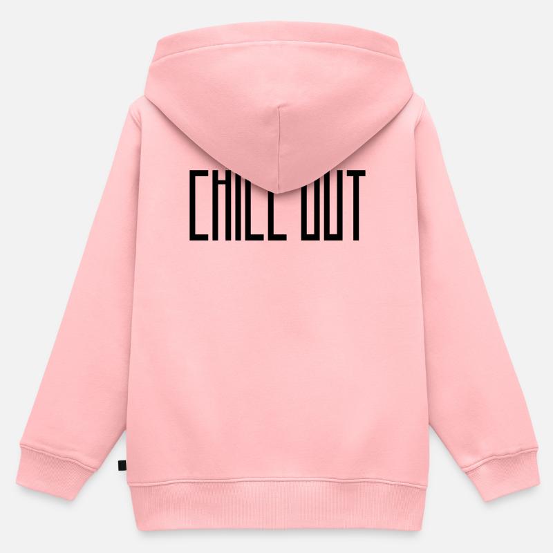 chill_out - Sweat Premium à capuche zippé enfant bio - rose