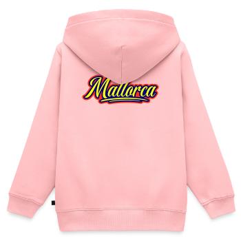 Mallorca Schrift - Kinder Premium Organic Zip Hoodie - Rosa - Hinten - AI Model Kid Female (0cm)