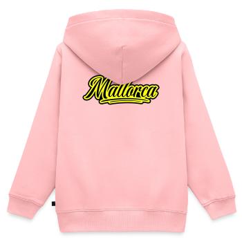 Mallorca Schrift - Kinder Premium Organic Zip Hoodie - Rosa - Hinten - AI Model Kid Female (0cm)