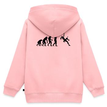 Geschenkidee für die Bouldererin mit Sportklettern - Kinder Premium Organic Zip Hoodie - Rosa - Hinten - AI Model Kid Female (0cm)