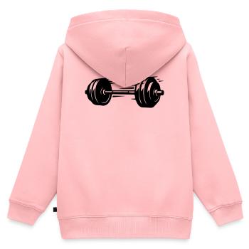 Langhantel Symbol Hanteln - Kinder Premium Organic Zip Hoodie - Rosa - Hinten - AI Model Kid Female (0cm)