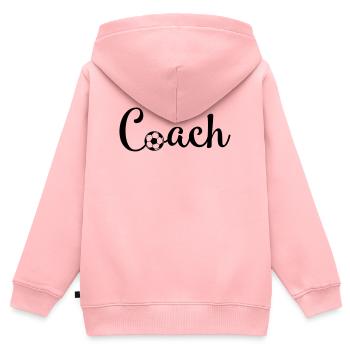 Fußball Coach - Kinder Premium Organic Zip Hoodie - Rosa - Hinten - AI Model Kid Female (0cm)
