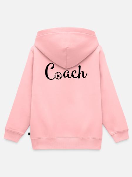 Fußball Coach - Kinder Premium Organic Zip Hoodie - Rosa