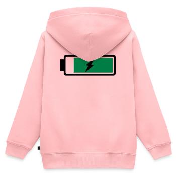 Batterie/Akku wieder aufladend - Kinder Premium Organic Zip Hoodie - Rosa - Hinten - AI Model Kid Female (0cm)