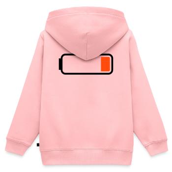 Batterie leer - Kinder Premium Organic Zip Hoodie - Rosa - Hinten - AI Model Kid Female (0cm)