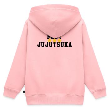 Jiu Jitsu / Jujutsu / Jiujitsu / Art Martial - Sweat Premium à capuche zippé enfant bio - rose - Dos - AI Model Kid Female (0cm)