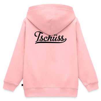 tschüss - Kinder Premium Organic Zip Hoodie - Rosa - Hinten - AI Model Kid Female (0cm)