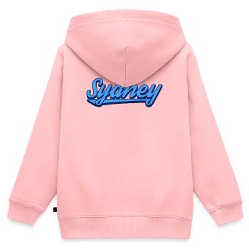 Sydney Ocean Script Logo - Kinder Premium Organic Zip Hoodie - Rosa - Hinten - AI Model Kid Female (0cm)