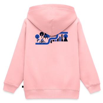 Schöne Fahrradtour Landschaft - Kinder Premium Organic Zip Hoodie - Rosa - Hinten - AI Model Kid Female (0cm)