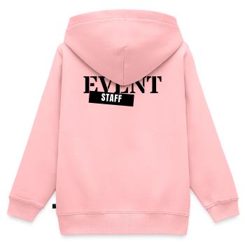 Personnel de l’événement - Personnel de l’équipe d’équipe - Sweat Premium à capuche zippé enfant bio - rose - Dos - AI Model Kid Female (0cm)