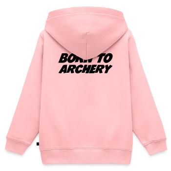 Born to Archery - Sweat Premium à capuche zippé enfant bio - rose - Dos - AI Model Kid Female (0cm)