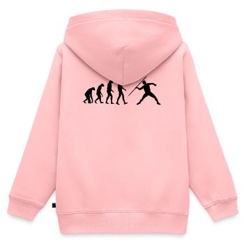 Lancer de Disque / Poids / Javelot / Marteau - Sweat Premium à capuche zippé enfant bio - rose - Dos - AI Model Kid Female (0cm)