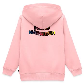 i wead narrisch - ich werde wahnsinnig, Fasching - Kinder Premium Organic Zip Hoodie - Rosa - Hinten - AI Model Kid Female (0cm)