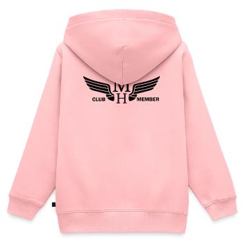 Membre du Mile High Club - Sweat Premium à capuche zippé enfant bio - rose - Dos - AI Model Kid Female (0cm)