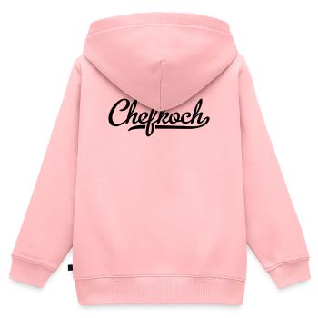 Chefkoch - Kinder Premium Organic Zip Hoodie - Rosa - Hinten - AI Model Kid Female (0cm)