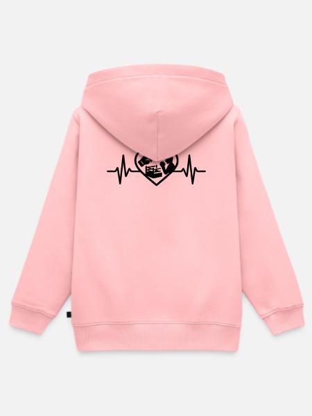 Boxen Herz Handschuh Ring Silhouette - Kinder Premium Organic Zip Hoodie - Rosa