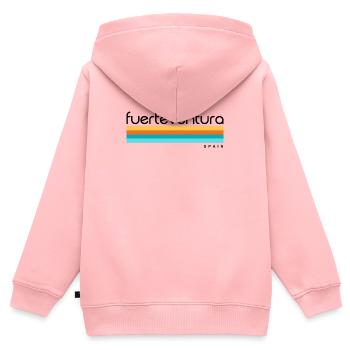 Fuerteventura - Espagne - Espagne - Espagne - Îles Canaries - Sweat Premium à capuche zippé enfant bio - rose - Dos - AI Model Kid Female (0cm)