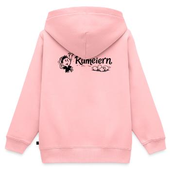 Grondement - Sweat Premium à capuche zippé enfant bio - rose - Dos - AI Model Kid Female (0cm)