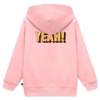 YEAH Retro Popschrift - Kinder Premium Organic Zip Hoodie - Rosa - Hinten - AI Model Kid Female (0cm)