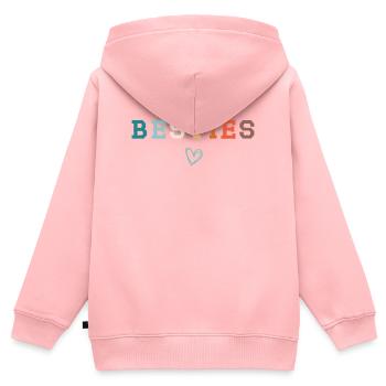 Meilleures amies Meilleures amies Meilleures copines - Sweat Premium à capuche zippé enfant bio - rose - Dos - AI Model Kid Female (0cm)