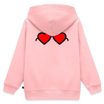 Lunettes pour cœur - Sweat Premium à capuche zippé enfant bio - rose - Dos - AI Model Kid Female (0cm)