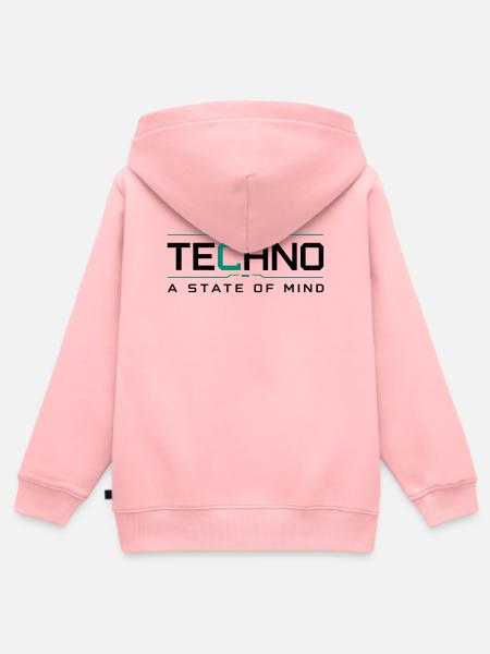 Techno - A State of Mind - Kinder Premium Organic Zip Hoodie - Rosa