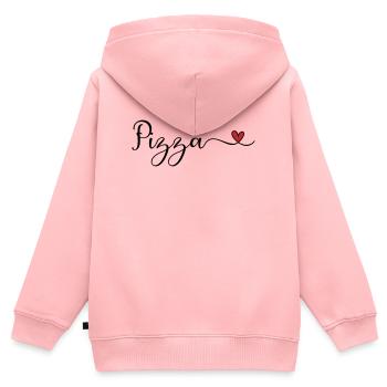 Pizza Heart - Kinder Premium Organic Zip Hoodie - Rosa - Hinten - AI Model Kid Female (0cm)