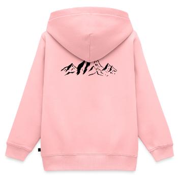 Mountains - Kinder Premium Organic Zip Hoodie - Rosa - Hinten - AI Model Kid Female (0cm)