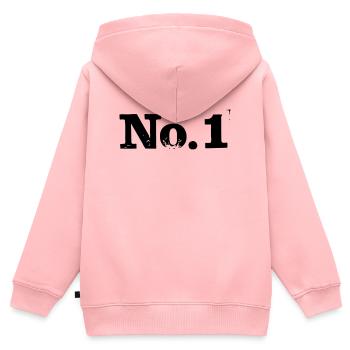 No. 1 - Nummer 1 - Kinder Premium Organic Zip Hoodie - Rosa - Hinten - AI Model Kid Female (0cm)