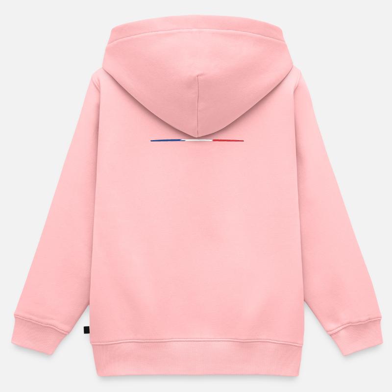tricolore fr - Sweat Premium à capuche zippé enfant bio - rose