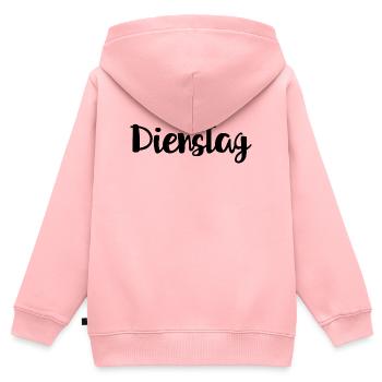 Dienstag Wochentag Woche - Kinder Premium Organic Zip Hoodie - Rosa - Hinten - AI Model Kid Female (0cm)