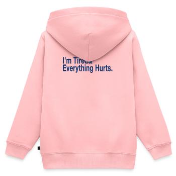 Je suis fatigué - Sweat Premium à capuche zippé enfant bio - rose - Dos - AI Model Kid Female (0cm)