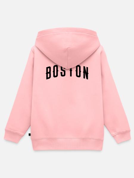 Boston - Kinder Premium Organic Zip Hoodie - Rosa
