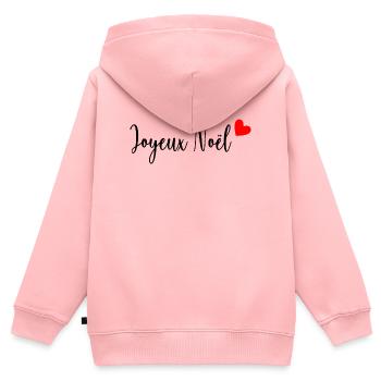 FROHE WEIHNACHTEN. WEIHNACHTEN. FROHE WEIHNACHTEN. FROHE WEIHNACHTEN - Kinder Premium Organic Zip Hoodie - Rosa - Hinten - AI Model Kid Female (0cm)