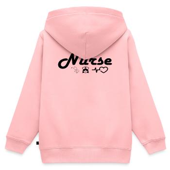 Nurse_Black - Kids Premium Organic Zip-up Hoodie - rose - Back - AI Model Kid Female (0cm)