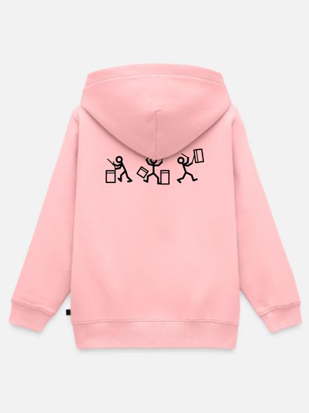 Drei Drummer - Kinder Premium Organic Zip Hoodie - Rosa