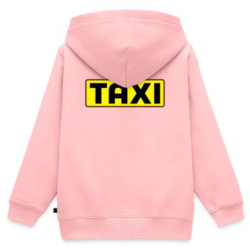 Taxi - Kinder Premium Organic Zip Hoodie - Rosa - Hinten - AI Model Kid Female (0cm)