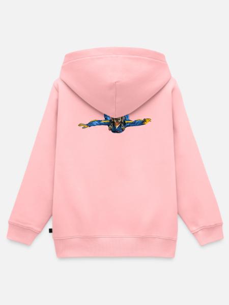 Skydiver - Kinder Premium Organic Zip Hoodie - Rosa