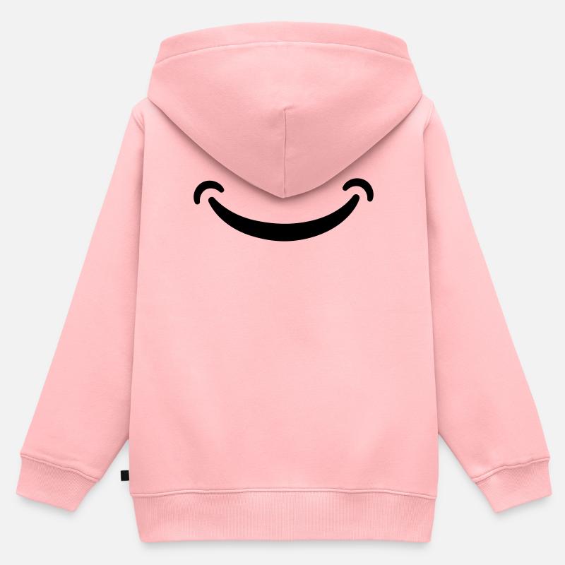 Sourire - Sweat Premium à capuche zippé enfant bio - rose