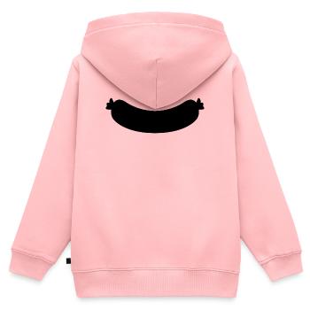 Saucisse - Sweat Premium à capuche zippé enfant bio - rose - Dos - AI Model Kid Female (0cm)