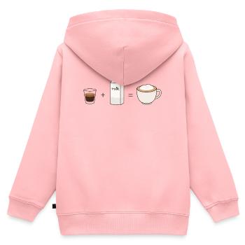 Cappuccino Formula Coffee Lover Design - Sweat Premium à capuche zippé enfant bio - rose - Dos - AI Model Kid Female (0cm)