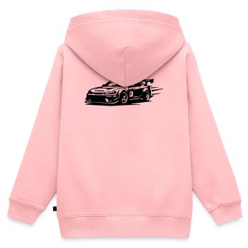Voitures de course automobiles - Sweat Premium à capuche zippé enfant bio - rose - Dos - AI Model Kid Female (0cm)