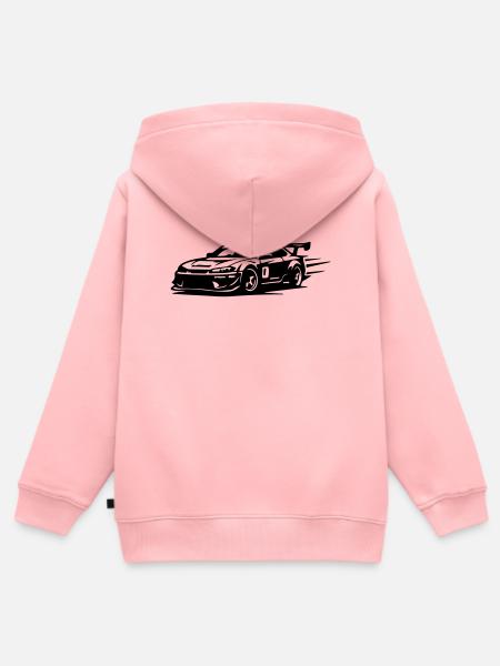 Auto Rennauto - Kinder Premium Organic Zip Hoodie - Rosa