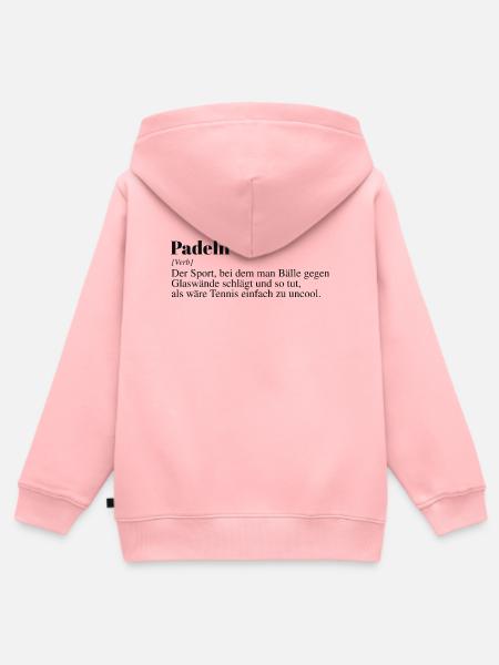 Padel Tennis Duden Spruch - Kinder Premium Organic Zip Hoodie - Rosa
