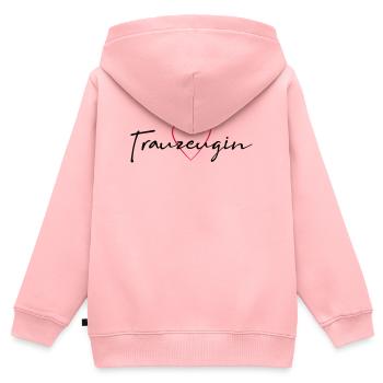 Trauzeugin Herz Junggesellinnenabschied - Kinder Premium Organic Zip Hoodie - Rosa - Hinten - AI Model Kid Female (0cm)