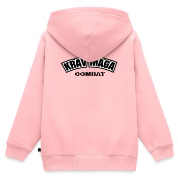KravMaga Combat - Sweat Premium à capuche zippé enfant bio - rose - Dos - AI Model Kid Female (0cm)